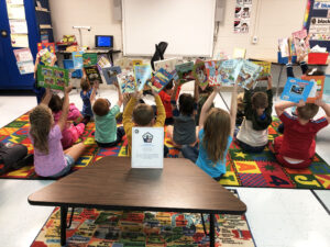 AmeriCorps volunteer donates books